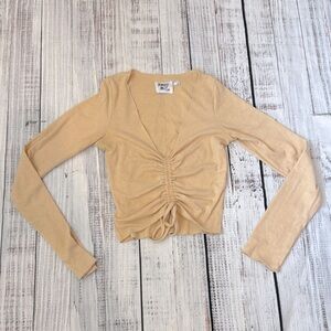 Princess Polly Ruched Ribbed Top - Size 4